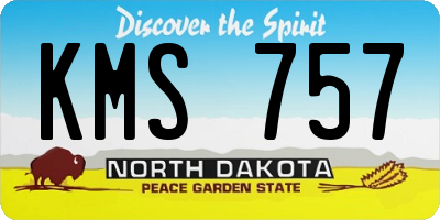 ND license plate KMS757
