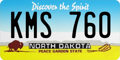 ND license plate KMS760