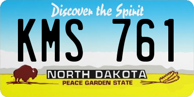 ND license plate KMS761