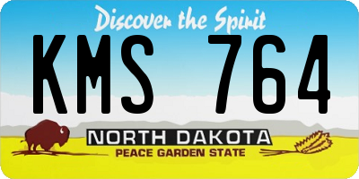 ND license plate KMS764