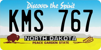 ND license plate KMS767