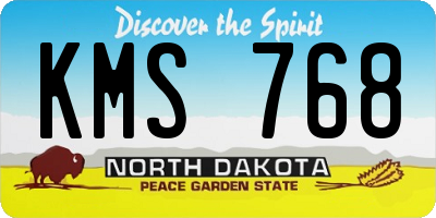 ND license plate KMS768