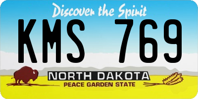 ND license plate KMS769