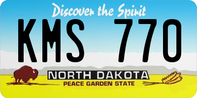 ND license plate KMS770