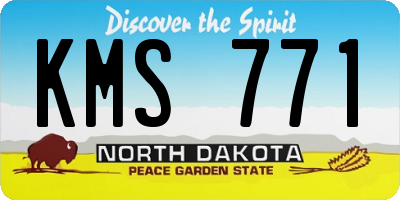 ND license plate KMS771