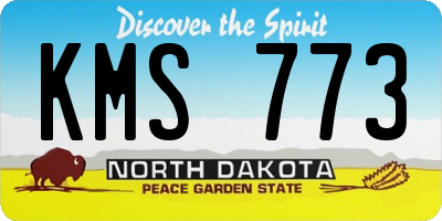 ND license plate KMS773