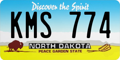 ND license plate KMS774