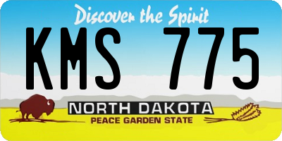 ND license plate KMS775