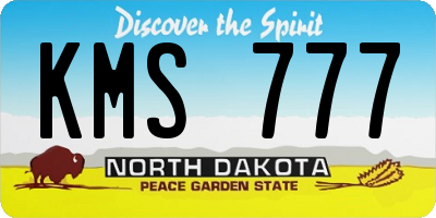 ND license plate KMS777