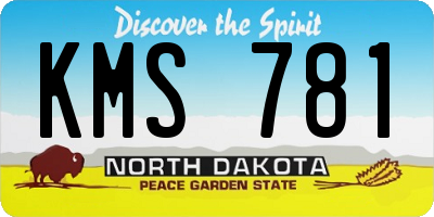 ND license plate KMS781