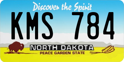 ND license plate KMS784