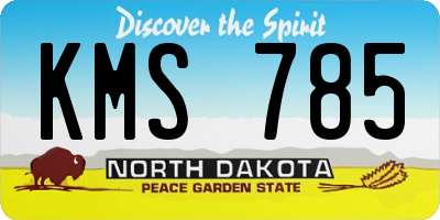 ND license plate KMS785