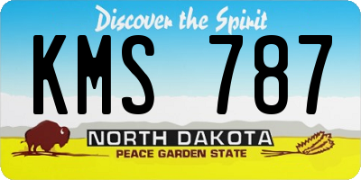 ND license plate KMS787