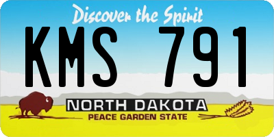 ND license plate KMS791