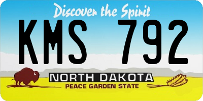 ND license plate KMS792