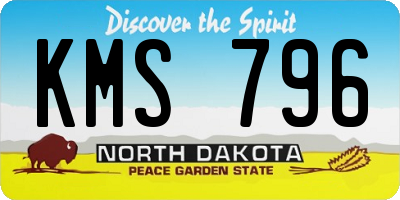 ND license plate KMS796