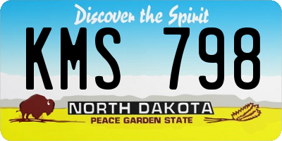 ND license plate KMS798