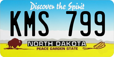 ND license plate KMS799