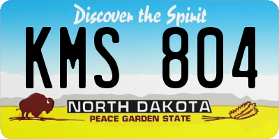 ND license plate KMS804