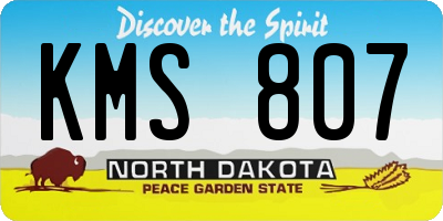 ND license plate KMS807