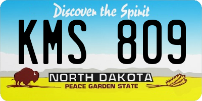 ND license plate KMS809
