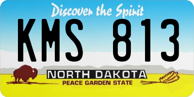 ND license plate KMS813