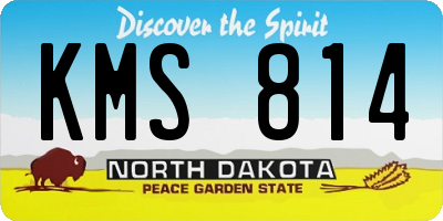 ND license plate KMS814