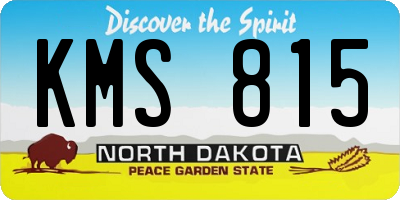 ND license plate KMS815