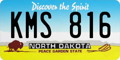 ND license plate KMS816