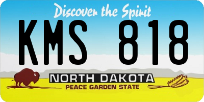 ND license plate KMS818