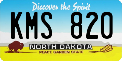 ND license plate KMS820