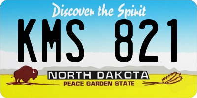 ND license plate KMS821