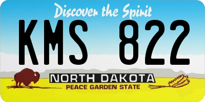 ND license plate KMS822