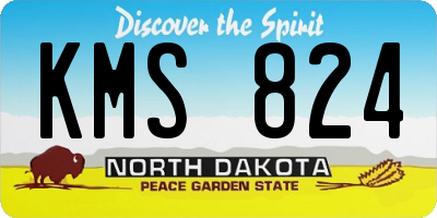 ND license plate KMS824