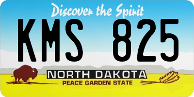 ND license plate KMS825