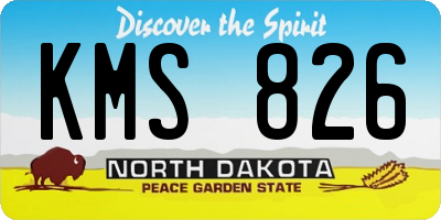 ND license plate KMS826