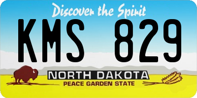 ND license plate KMS829