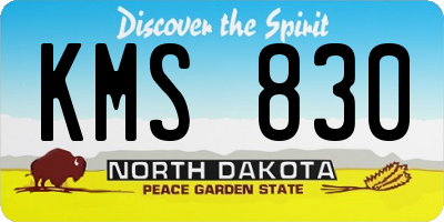 ND license plate KMS830
