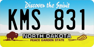 ND license plate KMS831