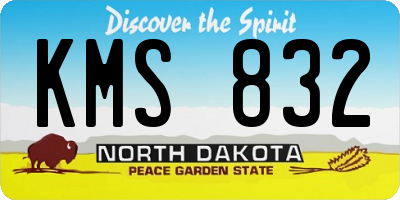ND license plate KMS832
