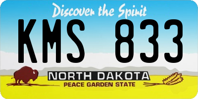 ND license plate KMS833