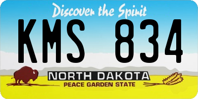 ND license plate KMS834
