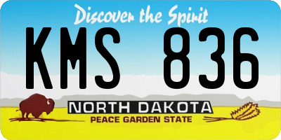 ND license plate KMS836
