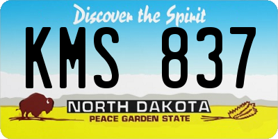ND license plate KMS837