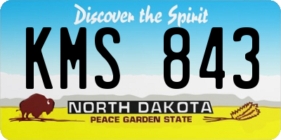 ND license plate KMS843