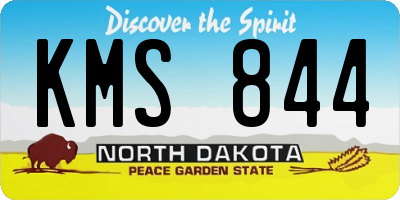 ND license plate KMS844