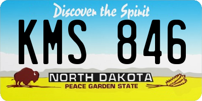 ND license plate KMS846