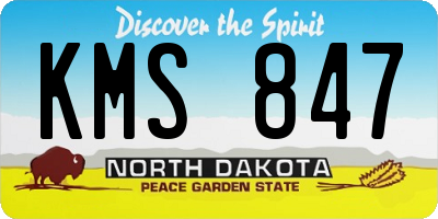 ND license plate KMS847