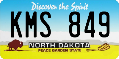 ND license plate KMS849