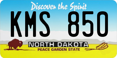ND license plate KMS850
